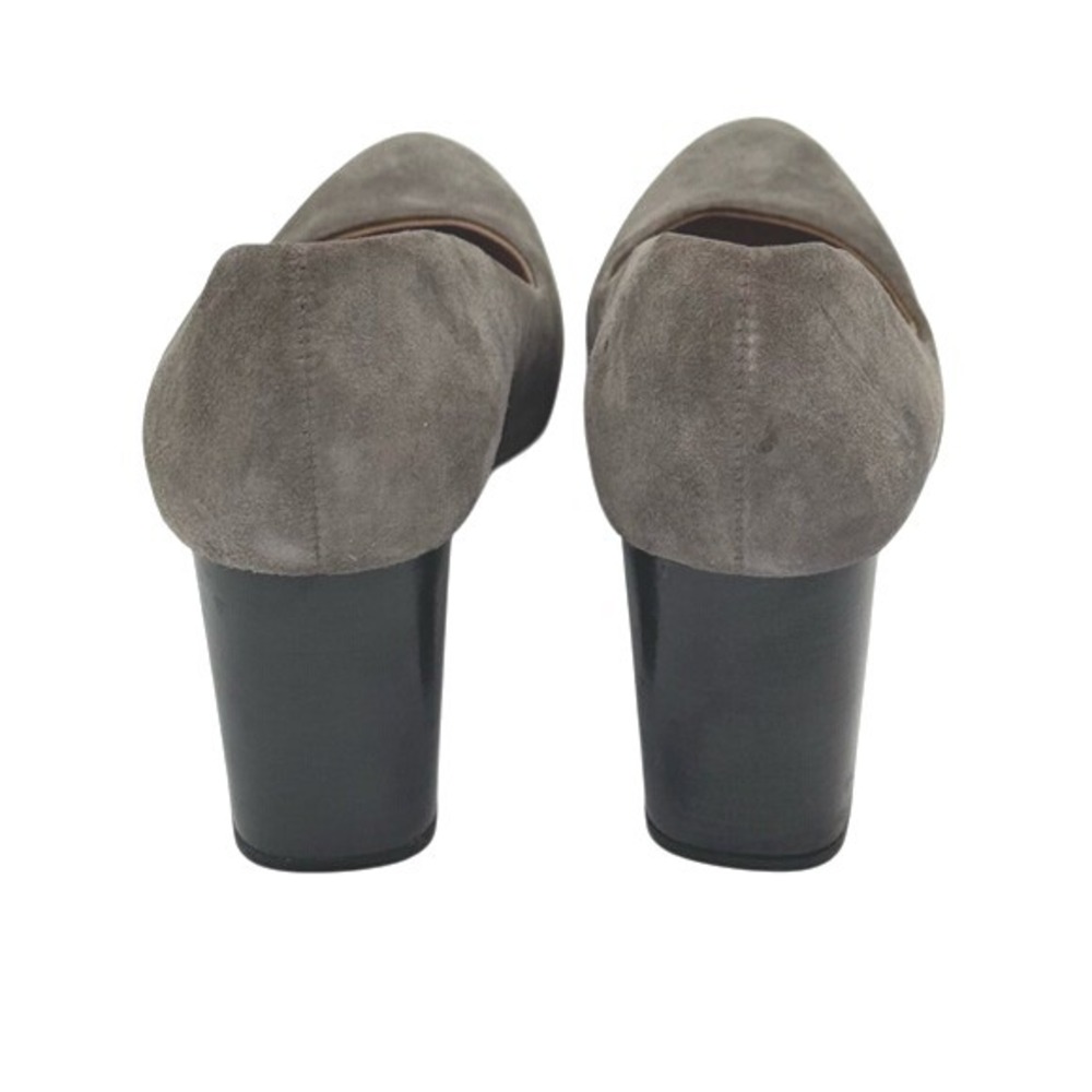 Franco Sarto Gray Suede Block Heel Pump Grannycore Dark Academia - Picture 5 of 9